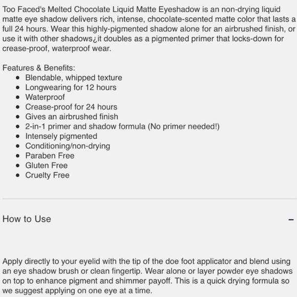 Too Faced Melted Chocolate Matte Eye Shadow - Picture 14 of 14